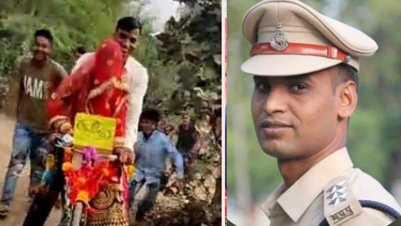 Madhya Pradesh unique marriage sdop prithvipur went out on a bicycle with bride cycle to worship