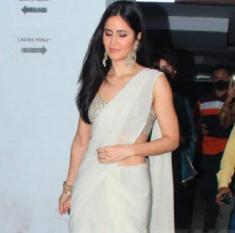 Katrina Kaif heads to Vicky Kaushals ahead of their wedding decks up in white saree dpl