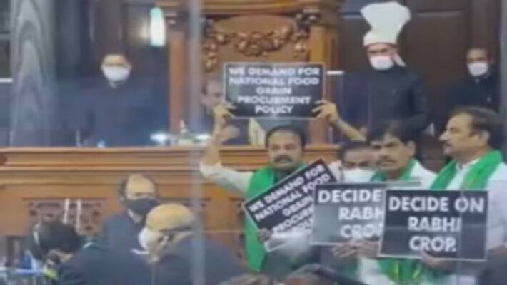 TRS MPs stage walk out From parliament over issue of paddy procurement by the Centre TRS MPs stage walk out From parliament over issue of paddy procurement by the Centre