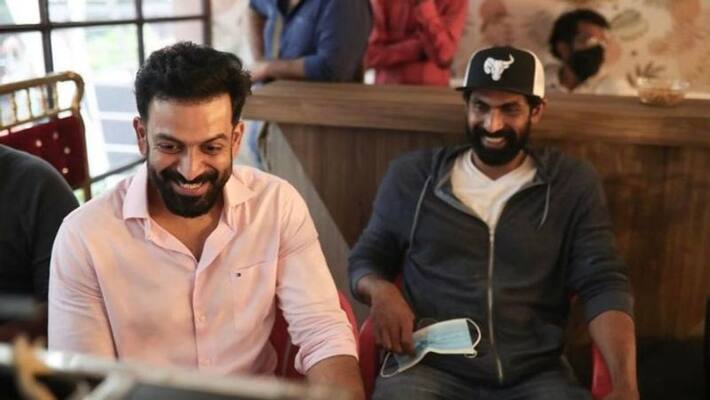 prithviraj share photo with rana daggubati prithviraj share photo with rana daggubati