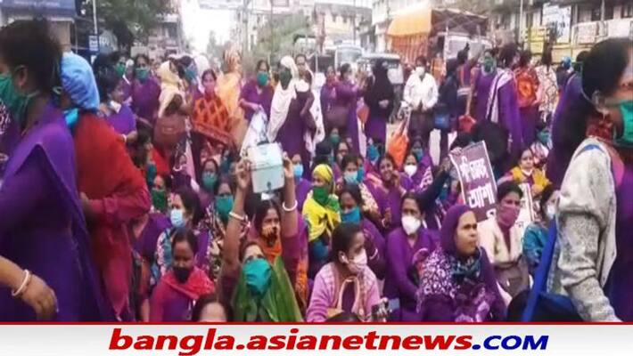 Asha workers call for a big movement keeping 16 point demand Asha workers call for a big movement keeping 16 point demand