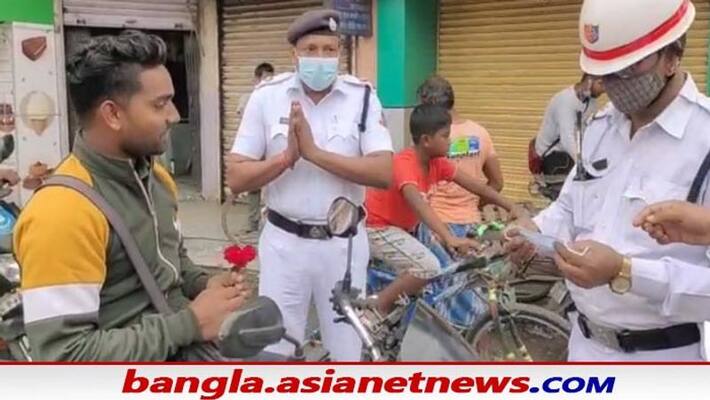 Police gave roses to drivers who broke the traffic law Police gave roses to drivers who broke the traffic law