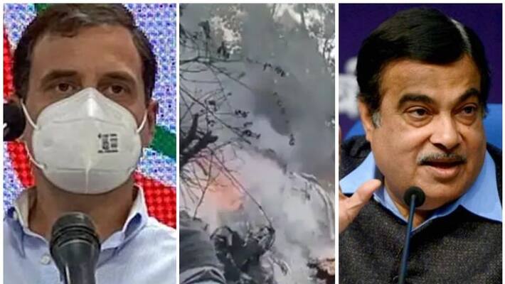 Nitin Gadkari and Rahul Gandhi respond to helicopter crash Nitin Gadkari and Rahul Gandhi respond to helicopter crash