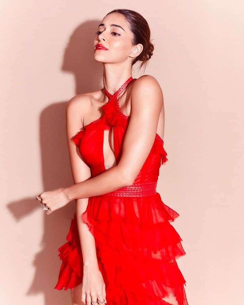 Liger heroine Ananya Panday latest red dress photoshoot
