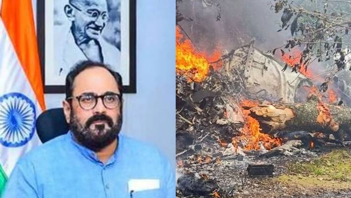 Minister Rajeev Chandrasekhar thanked the locals for their help in the helicopter crash Minister Rajeev Chandrasekhar thanked the locals for their help in the helicopter crash