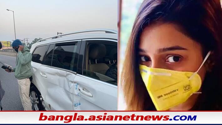 TMC Leader Sayantika Banerjee has escaped from a car Accident RTB TMC Leader Sayantika Banerjee has escaped from a car Accident RTB