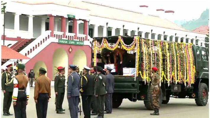 The mourning procession carrying bodies of officers returned to the air base at Sulur Coimbatore The mourning procession carrying bodies of officers returned to the air base at Sulur Coimbatore