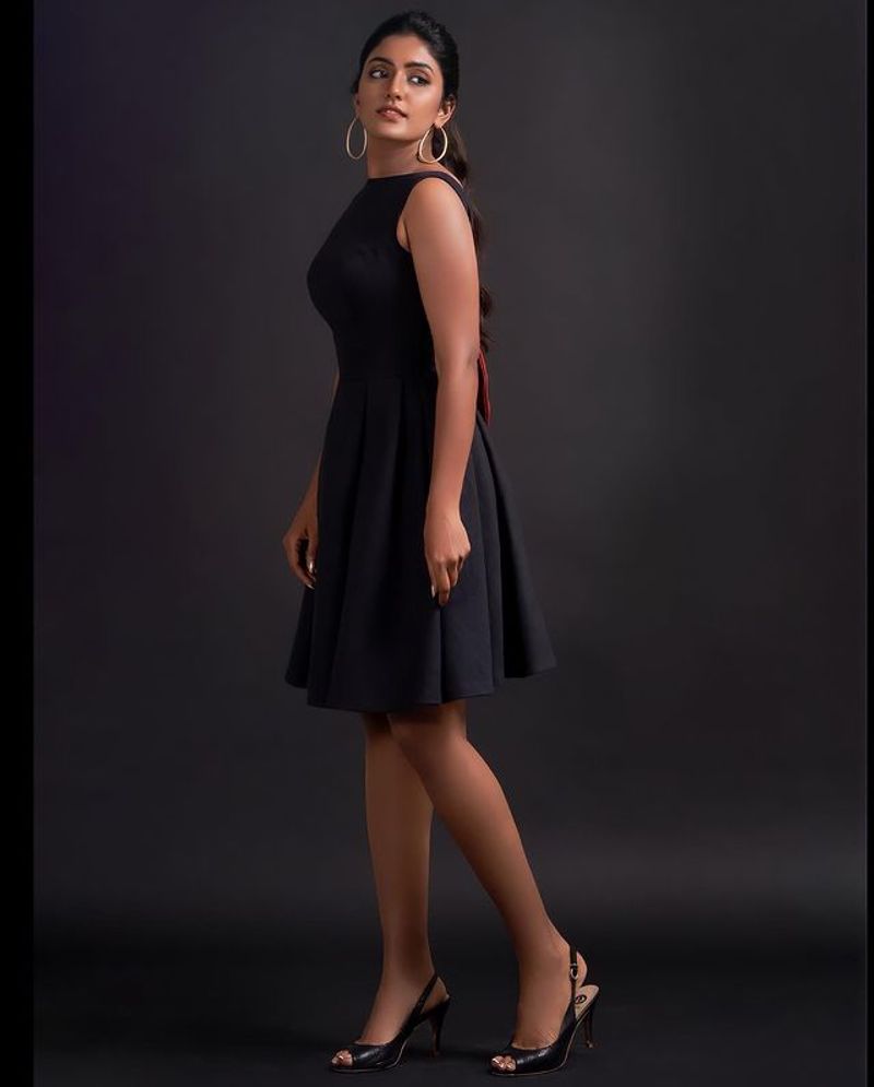 eesha rebba beautiful photoshoo tin black gown