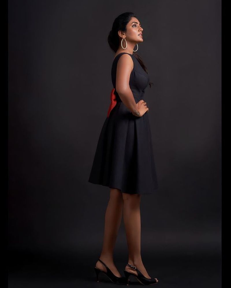 eesha rebba beautiful photoshoo tin black gown
