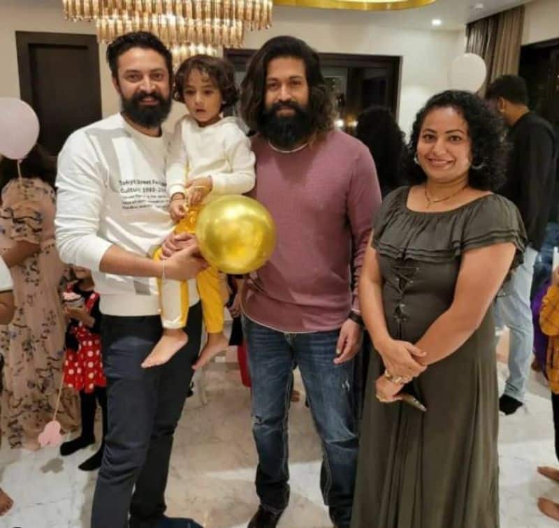 Kannada actor Yash daughter Ayra 3rd birthday celebration with Mickey mouse theme vcs