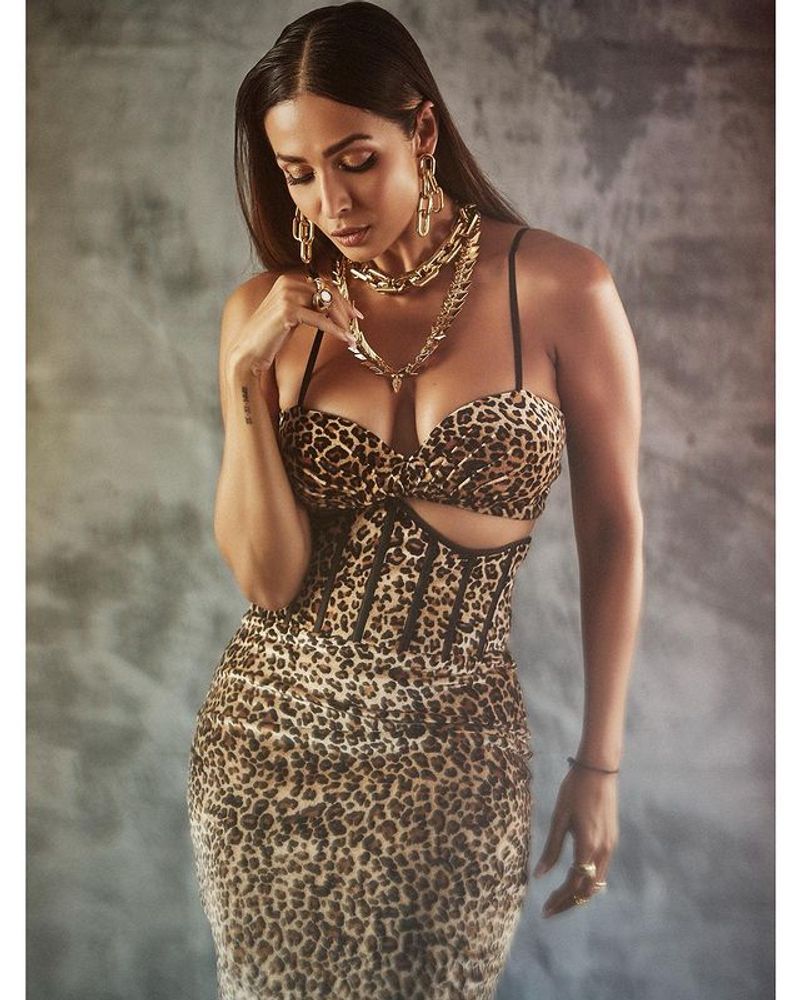 Malaika Arora looks super sexy in leopard printed bralette dress BRD