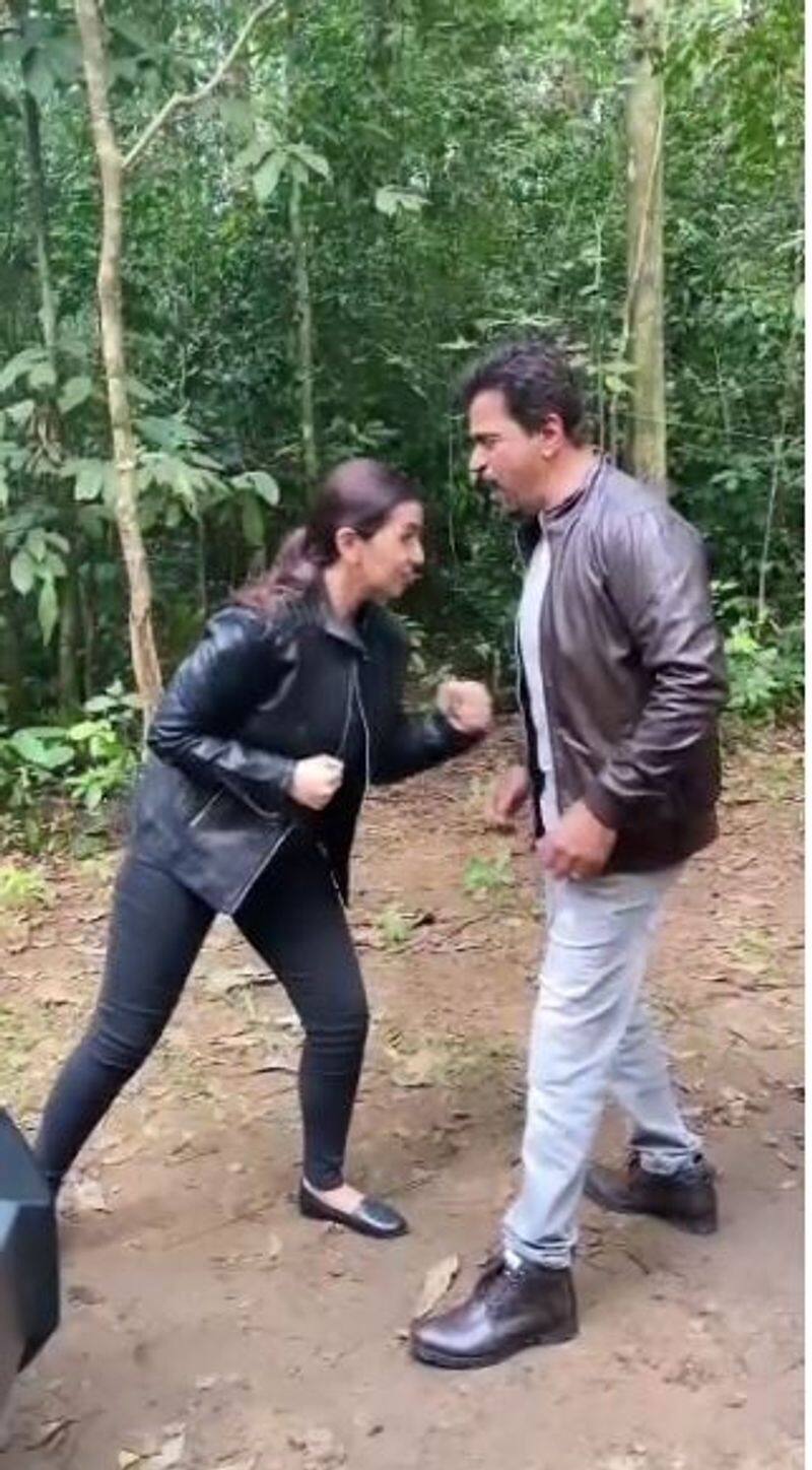 young actress punching action king arjun video goes viral