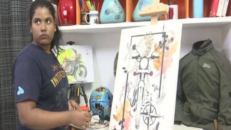 Hyderabad girl turns her passion into profession by painting on bikes and helmet KPA