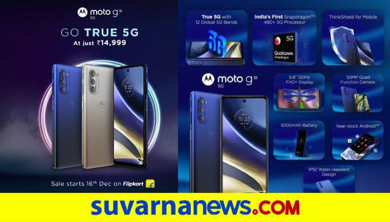 Motorola Moto G51 5G launched in India will go on sale on flipkart on December 16 mnj