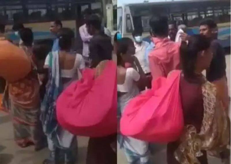 Video of a narcissist traveling in a government bus near Nagercoil dropping off his family halfway