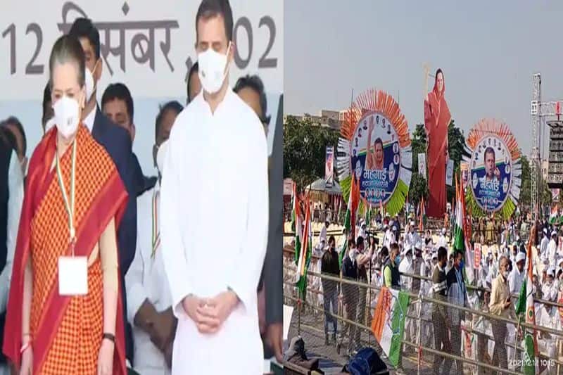 Rajasthan jaipur,congress rally rahul gandhi priyanka gandhi slams modi government, sonia gandhi on stage after a long time stb