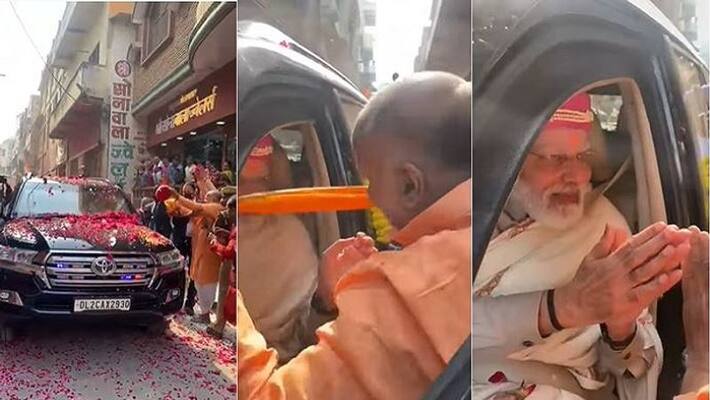 PM Stops Car On Varanasi Street Accepts Turban, Scarf From Local Video Goes Viral pod PM Stops Car On Varanasi Street Accepts Turban, Scarf From Local Video Goes Viral pod