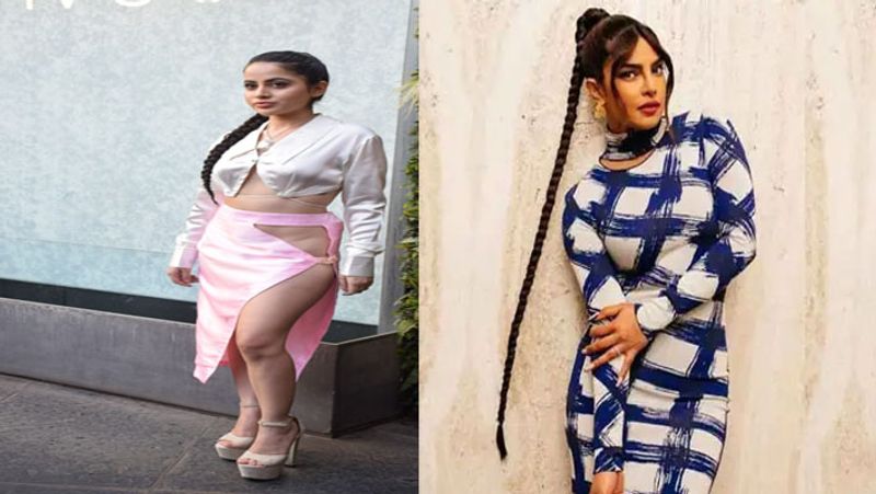 Urfi javed sexy look in thigh high slit dress photos goes viral NTP