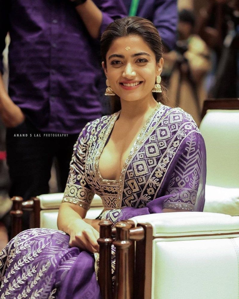 South Indian Sensational Actress RashmikaMandanna latest stills at PushpaTheRise kerala press meet