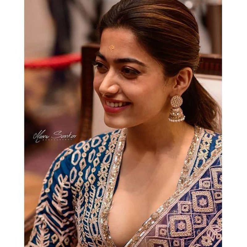 South Indian Sensational Actress RashmikaMandanna latest stills at PushpaTheRise kerala press meet