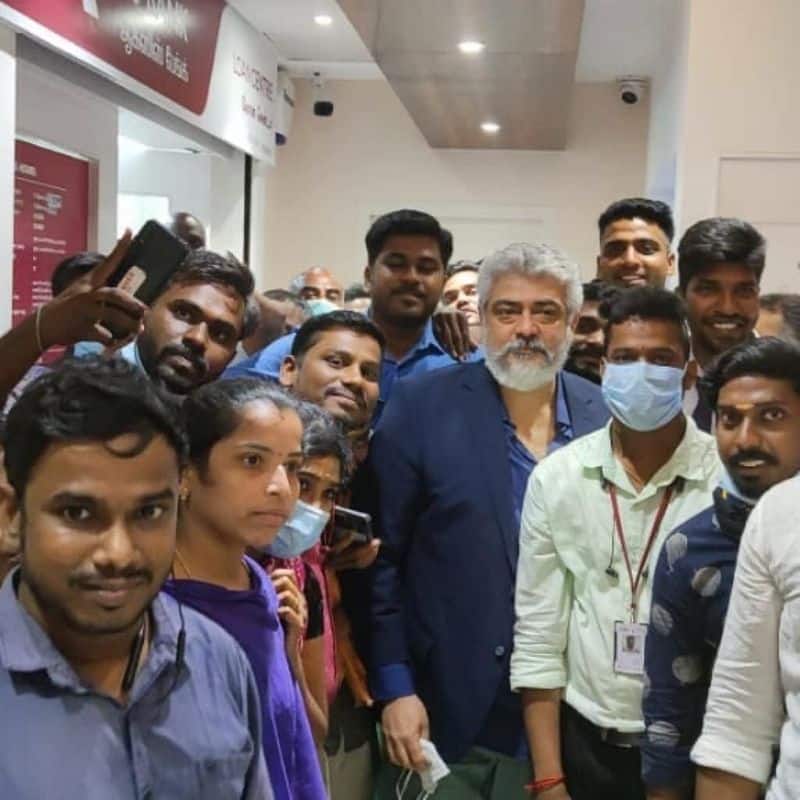 Valimai star ajith new look pose with fans photo goes viral