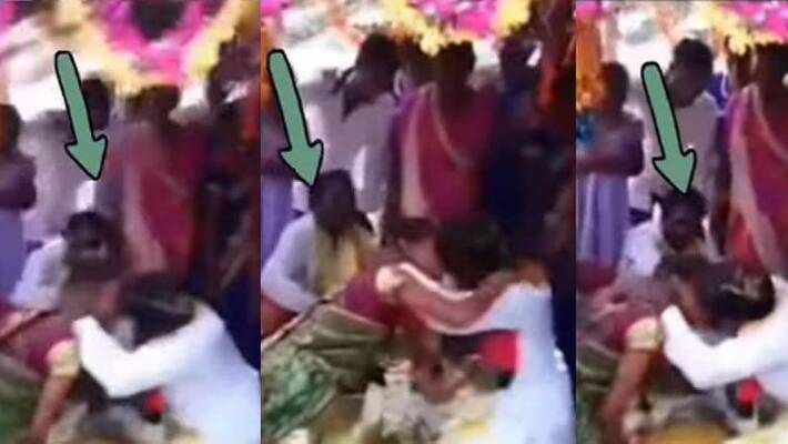 Bride and Groom Kiss Like Crazy On The Mandap Bride and Groom Kiss Like Crazy On The Mandap