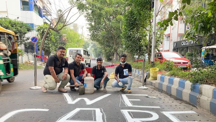 Calcutta 64 cafe repaired road in saltlake kolkata bmm Calcutta 64 cafe repaired road in saltlake kolkata bmm