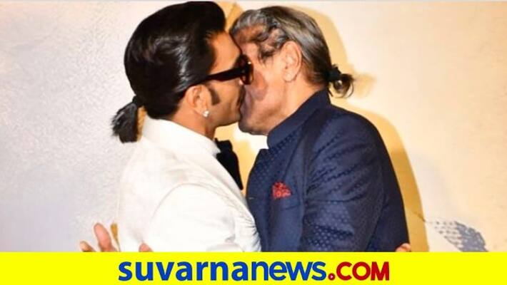 Ranveer Singh and Kapil Dev caught locked in a kiss at 83 premiere night dpl Ranveer Singh and Kapil Dev caught locked in a kiss at 83 premiere night dpl
