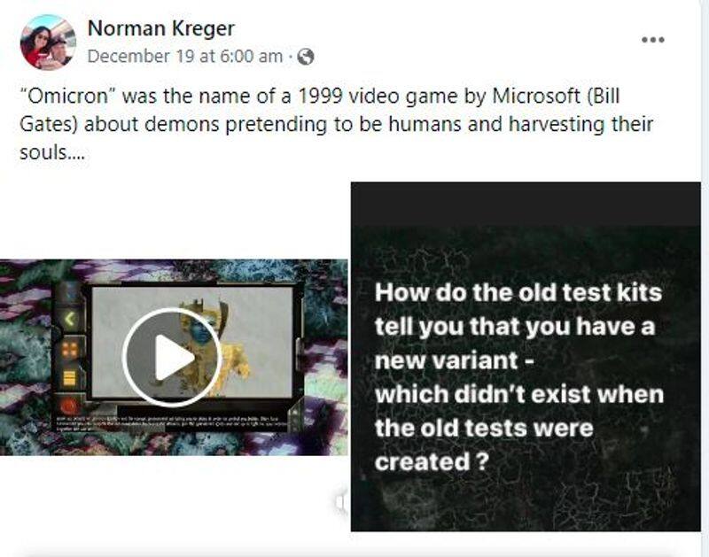 Bill Gates creating Omicron video game in 1999 social media posts are fake mnj