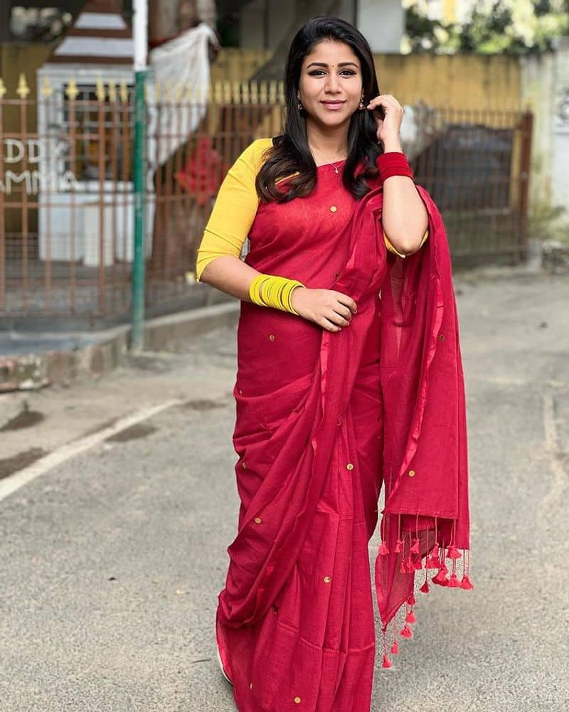 Alya Manasa, pink saree | Gethu Cinema