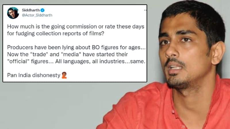 Siddharth controversial post about fake Box office numbers causes a stir