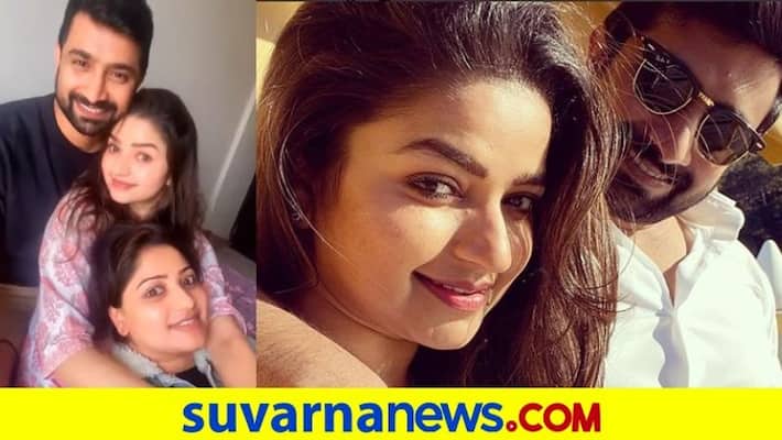 Kannada actress Nithya Ram meets her husband after 3 months vcs Kannada actress Nithya Ram meets her husband after 3 months vcs
