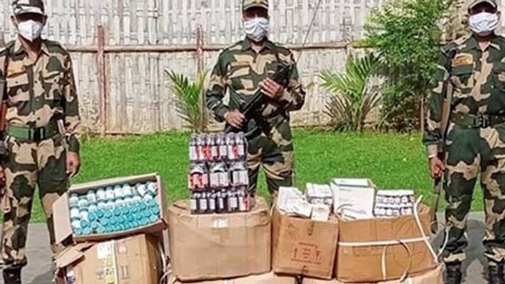 BSF search operation on India Bangladesh international border, recovery of drugs firearms BSM BSF search operation on India Bangladesh international border, recovery of drugs firearms BSM