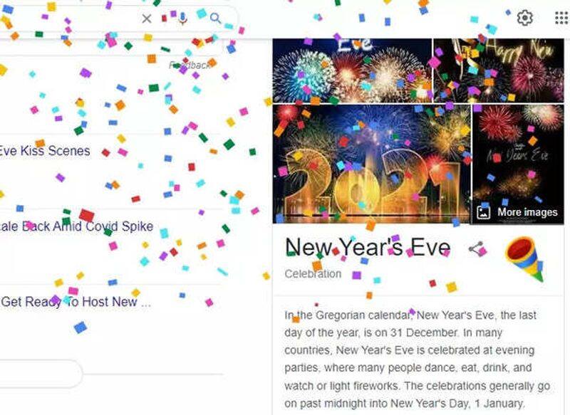 Google Celebrates New Years Eve 2021 with a colourful Doodle