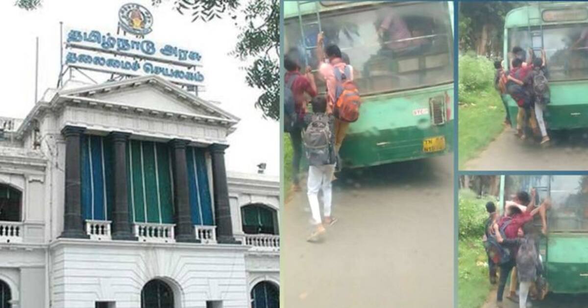 புள்ளிங்கோ எல்லாம் ரொம்ப பயங்கரம்.. பஸ்சில் குரங்கு போல... தொங்கும் மாணவர்கள்.. அரசு கண்டுகொள்ளுமா ?