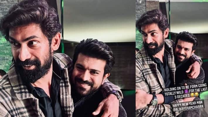 ram charan and rana bromance at new year photo viral ram charan and rana bromance at new year photo viral