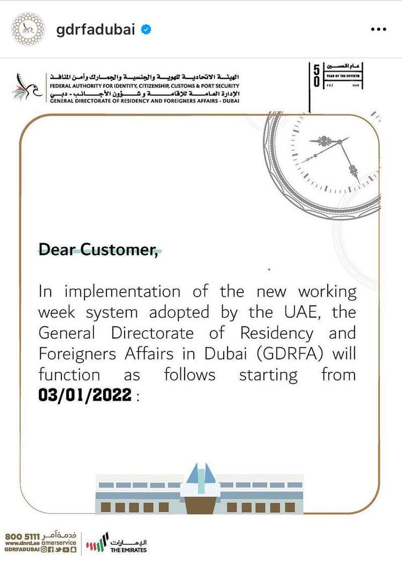 GDRFA Dubai announced new working hours