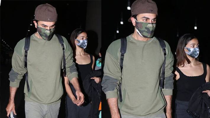 ranbir kapoor and alia bhatt back from their New year celebration to mumbai KPJ ranbir kapoor and alia bhatt back from their New year celebration to mumbai KPJ