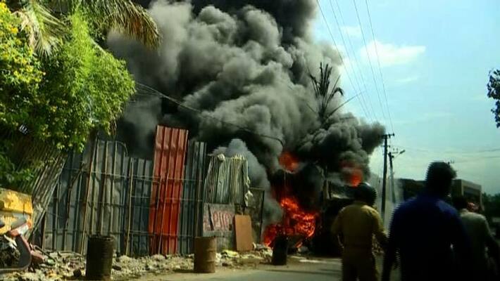 corporation says no license for the scrap shop in thiruvananthapuram on fire corporation says no license for the scrap shop in thiruvananthapuram on fire