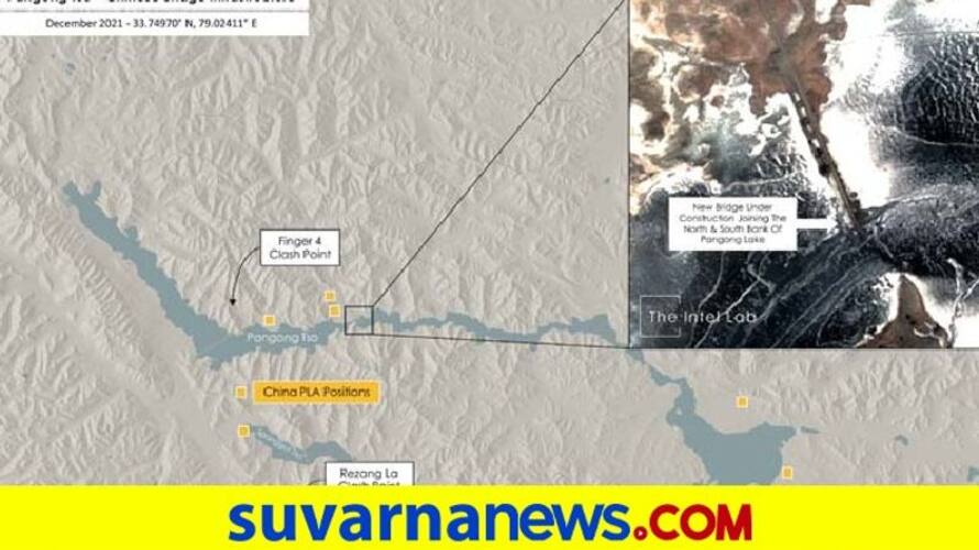 New satellite image shows China constructing bridge on its side of Pangong lake in Ladakh pod New satellite image shows China constructing bridge on its side of Pangong lake in Ladakh pod