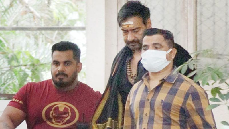 Ajay devgan preparing for shivaay 2 he spotted in his character looks with chandan and rudraksha NTP