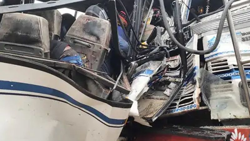 jharkhand pakur road accident ten people killed by truck laden with lpg cylinder hit the bus kpr
