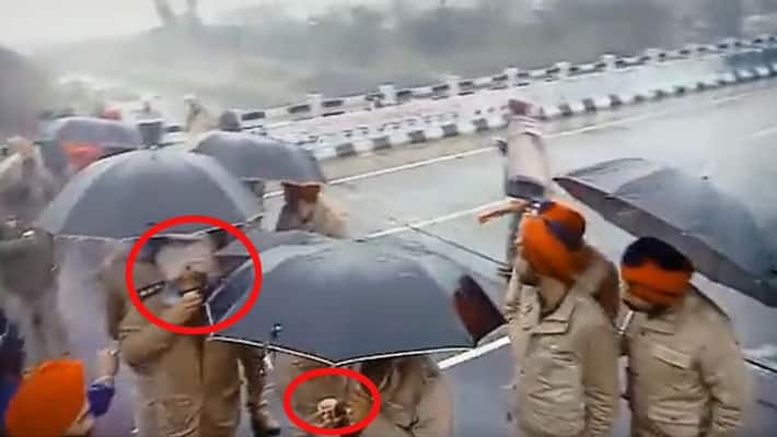pm narendra modi security lapse in punjab During this time Policemen were seen drinking tea pm narendra modi security lapse in punjab During this time Policemen were seen drinking tea