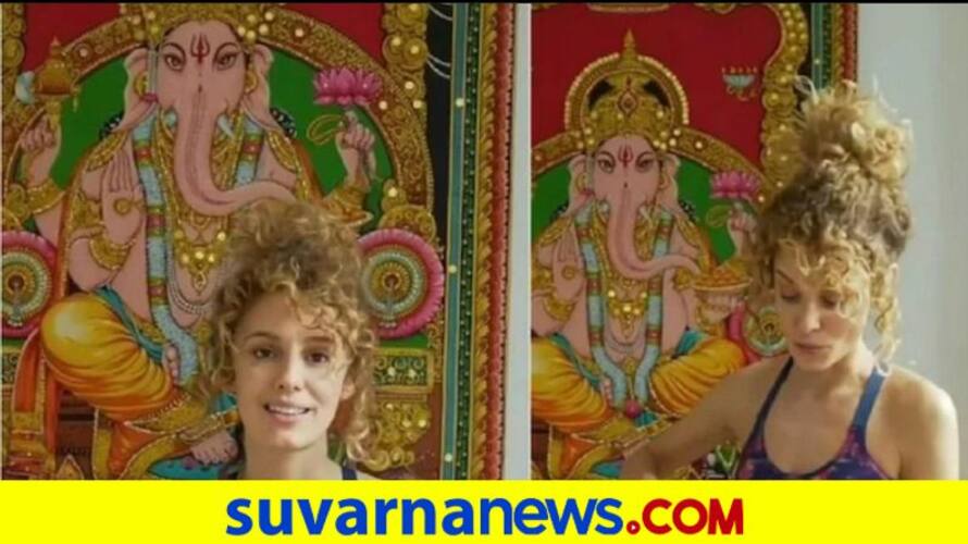 Desi fans spot Lord Ganeshas painting at Money Heist fame actor Esther Acebos home akb Desi fans spot Lord Ganeshas painting at Money Heist fame actor Esther Acebos home akb