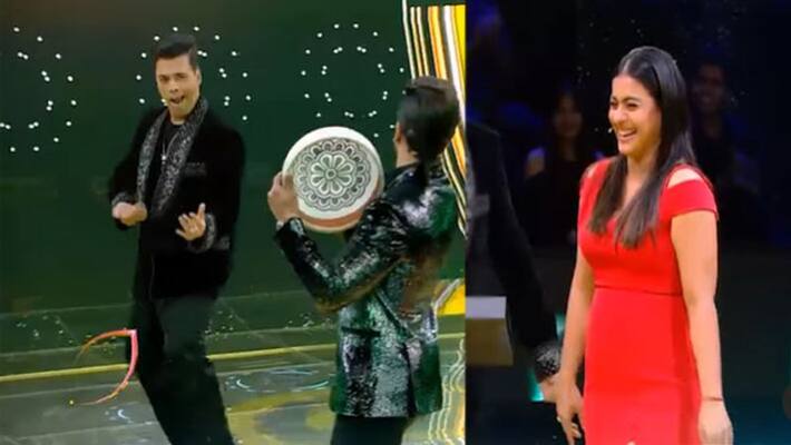 Karan Johar dances on Ranveer Singh's daffli Kajol laughs NTP Karan Johar dances on Ranveer Singh's daffli Kajol laughs NTP