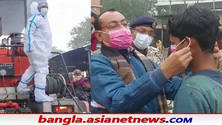 Micro containment Zone has been extended in Raiganj and police have started miking to raise awarness RTB Micro containment Zone has been extended in Raiganj and police have started miking to raise awarness RTB
