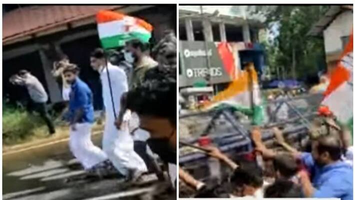 case has been registered against a Youth Congress worker who shared a photo of the Silver Line survey stone ripped off case has been registered against a Youth Congress worker who shared a photo of the Silver Line survey stone ripped off