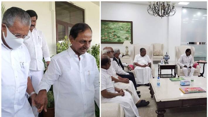 chief minister Pinarayi Vijayan meeting with telangana cm chief minister Pinarayi Vijayan meeting with telangana cm