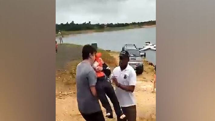 rock collapsed on top of motorboats below a waterfall in Brazil pwt rock collapsed on top of motorboats below a waterfall in Brazil pwt