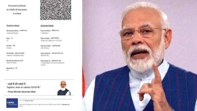 The shocking news is that the Prime Minister modi picture will no longer appear on vaccination certificates